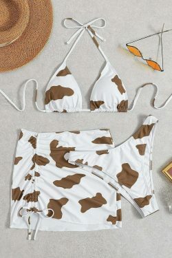 Cow Print Bikini: Y2K Fashion Statement for Women - Sexy and Stylish Beachwear
