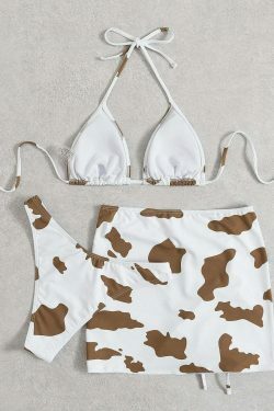 Cow Print Bikini: Y2K Fashion Statement for Women - Sexy and Stylish Beachwear