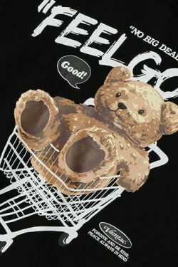 Cozy 'Feel Good' Teddybear Hoodie for Y2K Fashion Enthusiasts