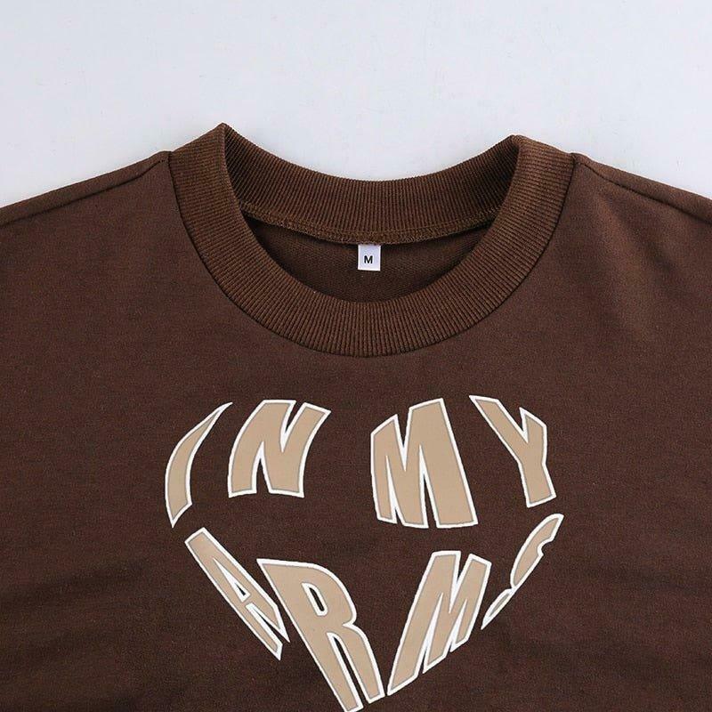 Cozy 'In My Arms' Sweatshirt - Y2K Aesthetic Fashion for Women Cozy 'In My Arms' Sweatshirt - Y2K Aesthetic Fashion for Women