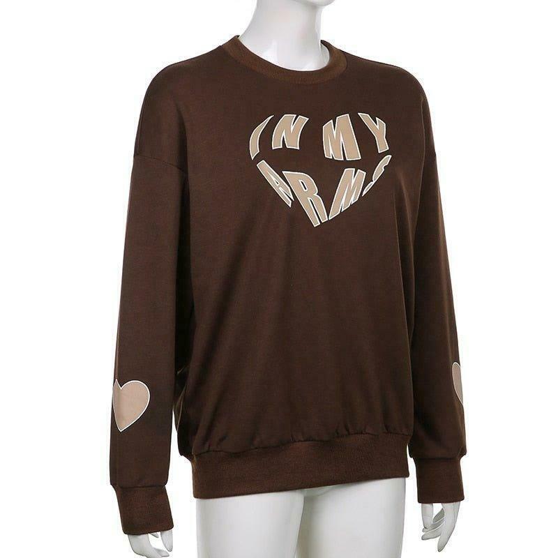 Cozy 'In My Arms' Sweatshirt - Y2K Aesthetic Fashion for Women Cozy 'In My Arms' Sweatshirt - Y2K Aesthetic Fashion for Women