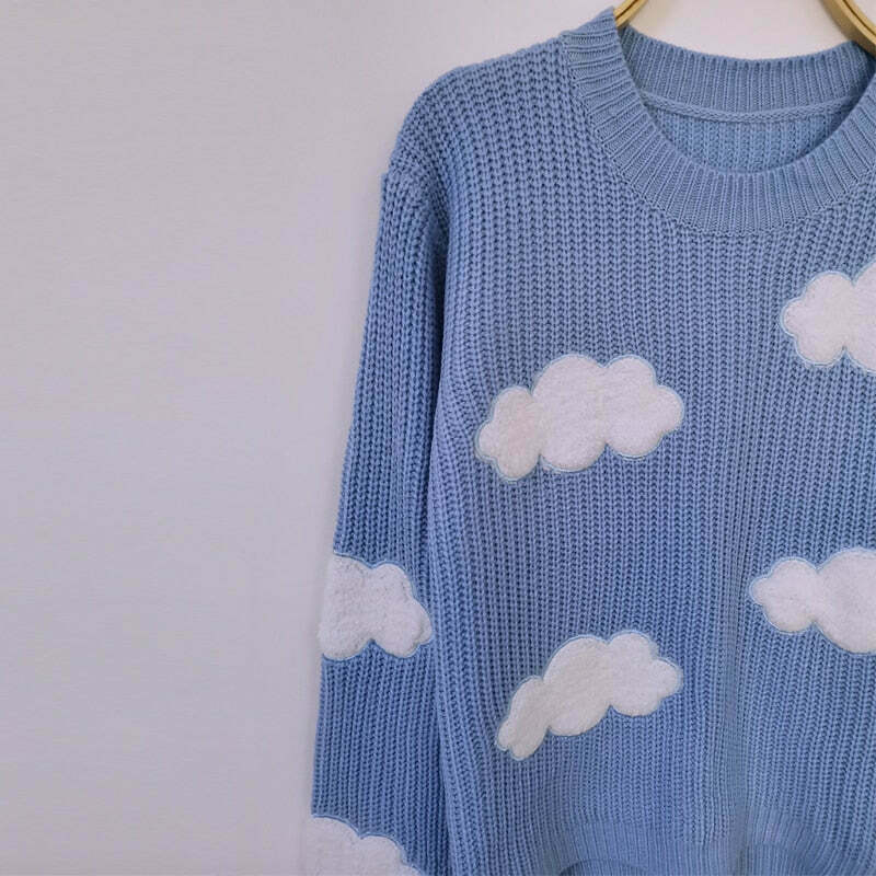 Cozy Clouds Pullover: Y2K Aesthetic Hoodie - Grunge, Cute Tops, Pastel Goth & More