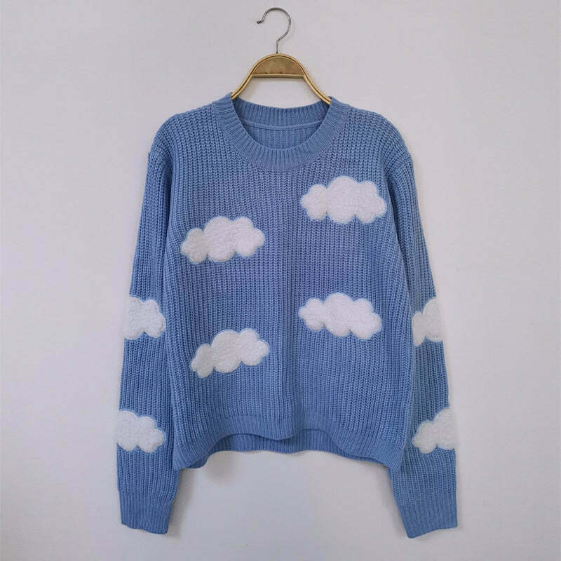 Cozy Clouds Pullover: Y2K Aesthetic Hoodie - Grunge, Cute Tops, Pastel Goth & More