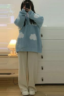 Cozy Clouds Pullover: Y2K Aesthetic Hoodie - Grunge, Cute Tops, Pastel Goth & More