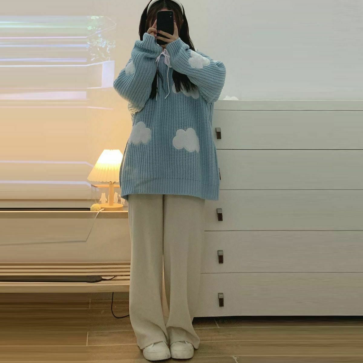 Cozy Clouds Pullover: Y2K Aesthetic Hoodie - Grunge, Cute Tops, Pastel Goth & More