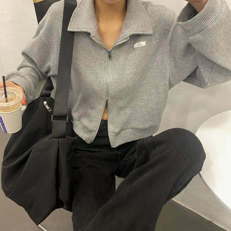 Cozy Cocoa Cropped Jacket - Y2K Fashion Aesthetic for Women Cozy Cocoa Cropped Jacket - Y2K Fashion Aesthetic for Women