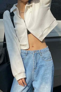 Cozy Cocoa Cropped Jacket - Y2K Fashion Aesthetic for Women