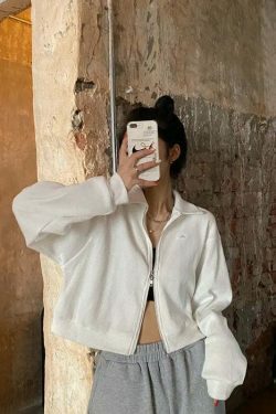 Cozy Cocoa Cropped Jacket - Y2K Fashion Aesthetic for Women