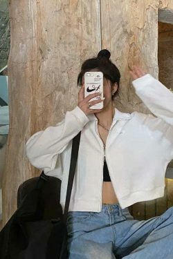 Cozy Cocoa Cropped Jacket - Y2K Fashion Aesthetic for Women