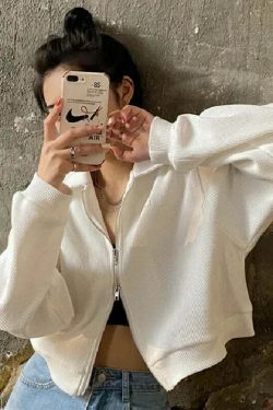 Cozy Cocoa Cropped Jacket - Y2K Fashion Aesthetic for Women