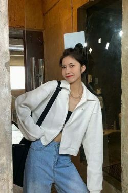 Cozy Cocoa Cropped Jacket - Y2K Fashion Aesthetic for Women