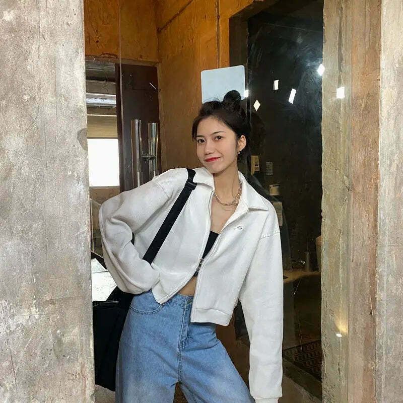 Cozy Cocoa Cropped Jacket - Y2K Fashion Aesthetic for Women Cozy Cocoa Cropped Jacket - Y2K Fashion Aesthetic for Women