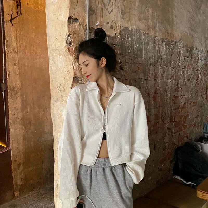 Cozy Cocoa Cropped Jacket - Y2K Fashion Aesthetic for Women Cozy Cocoa Cropped Jacket - Y2K Fashion Aesthetic for Women