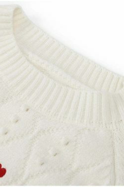 Cozy Cupid's Comfort Knit Sweater in Y2K Aesthetic for Women's Fashion
