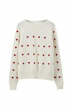 Cozy Cupid's Comfort Knit Sweater in Y2K Aesthetic for Women's Fashion