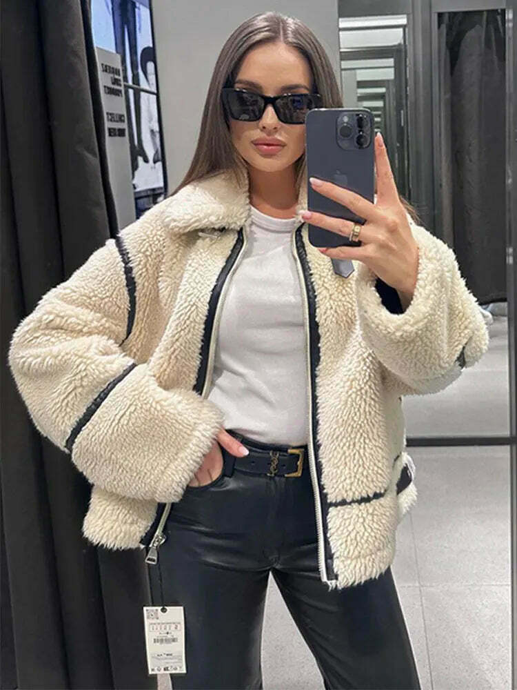 Cozy Faux Fur Zipper Hoodie - Y2K Aesthetic Fashion for Women Cozy Faux Fur Zipper Hoodie - Y2K Aesthetic Fashion for Women
