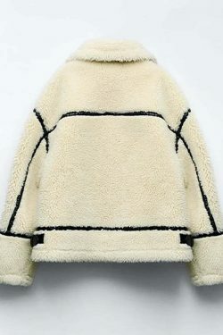 Cozy Faux Fur Zipper Hoodie - Y2K Aesthetic Fashion for Women