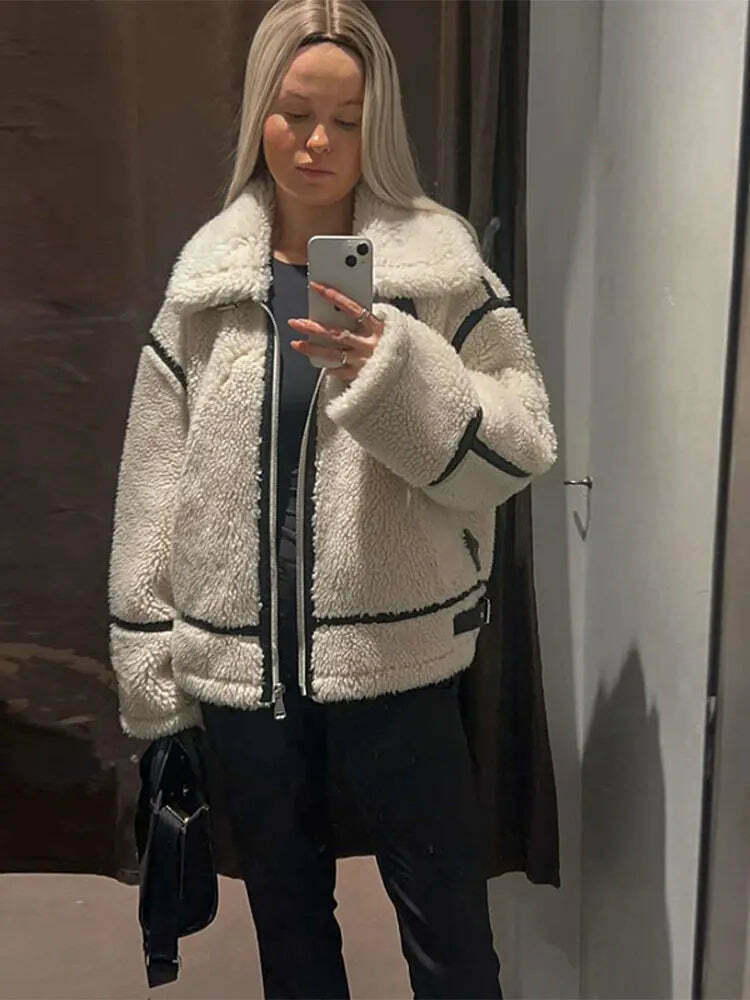 Cozy Faux Fur Zipper Hoodie - Y2K Aesthetic Fashion for Women Cozy Faux Fur Zipper Hoodie - Y2K Aesthetic Fashion for Women