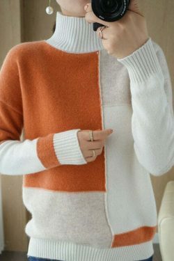 Cozy High Neck Cashmere Sweater for Y2K Fashion Enthusiasts - Grunge