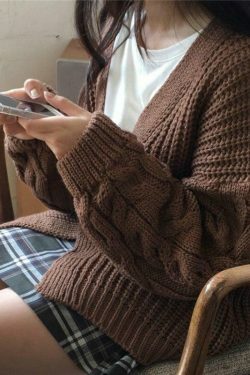 Cozy Hygge Cardigan: Y2K Fashion - Grunge Aesthetic, Cute Tops, Pastel Goth, Cargo Skirt