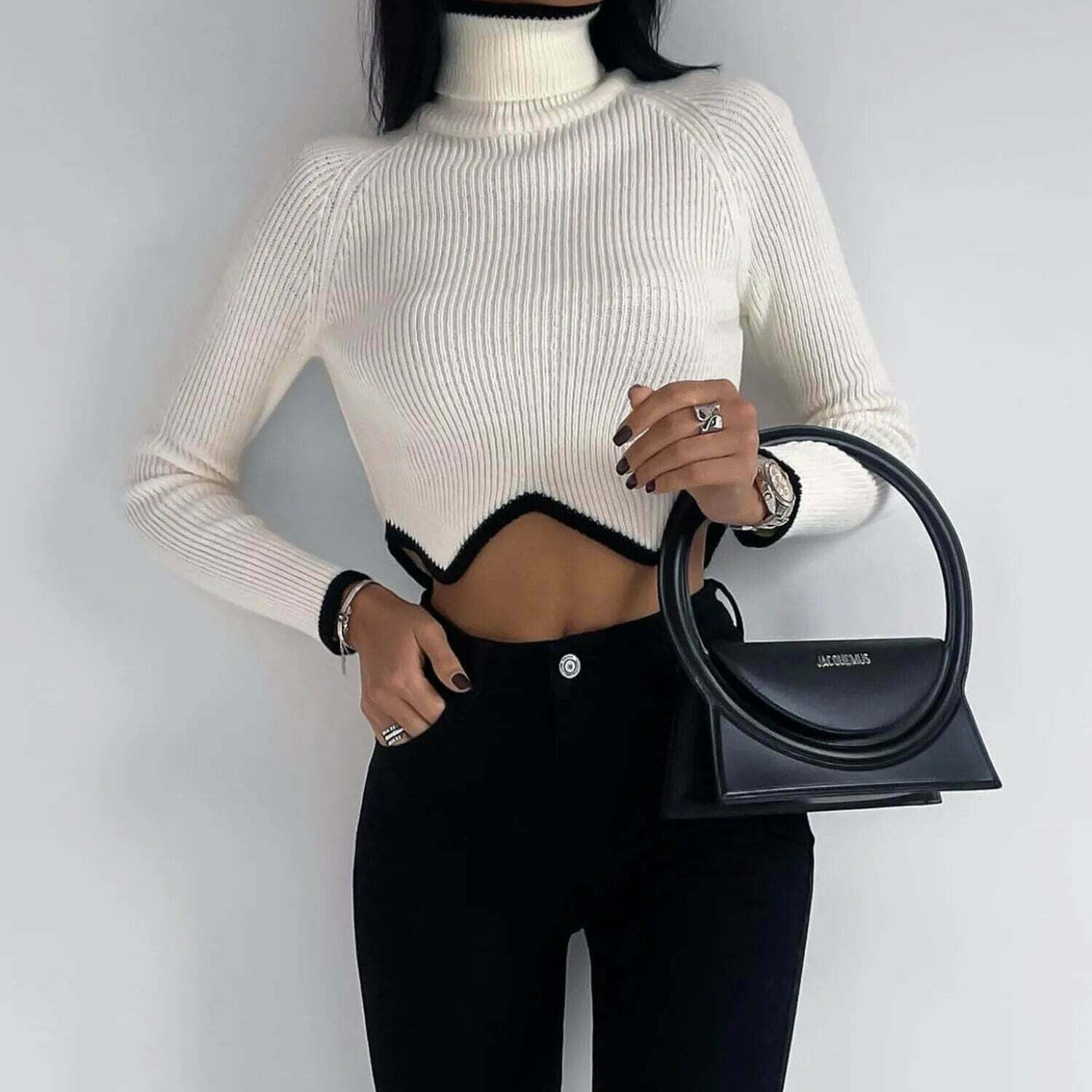 Cozy Knit Turtleneck Sweater for Women - Y2K Fashion with a Touch of Coquette Aesthetic Cozy Knit Turtleneck Sweater for Women - Y2K Fashion with a Touch of Coquette Aesthetic