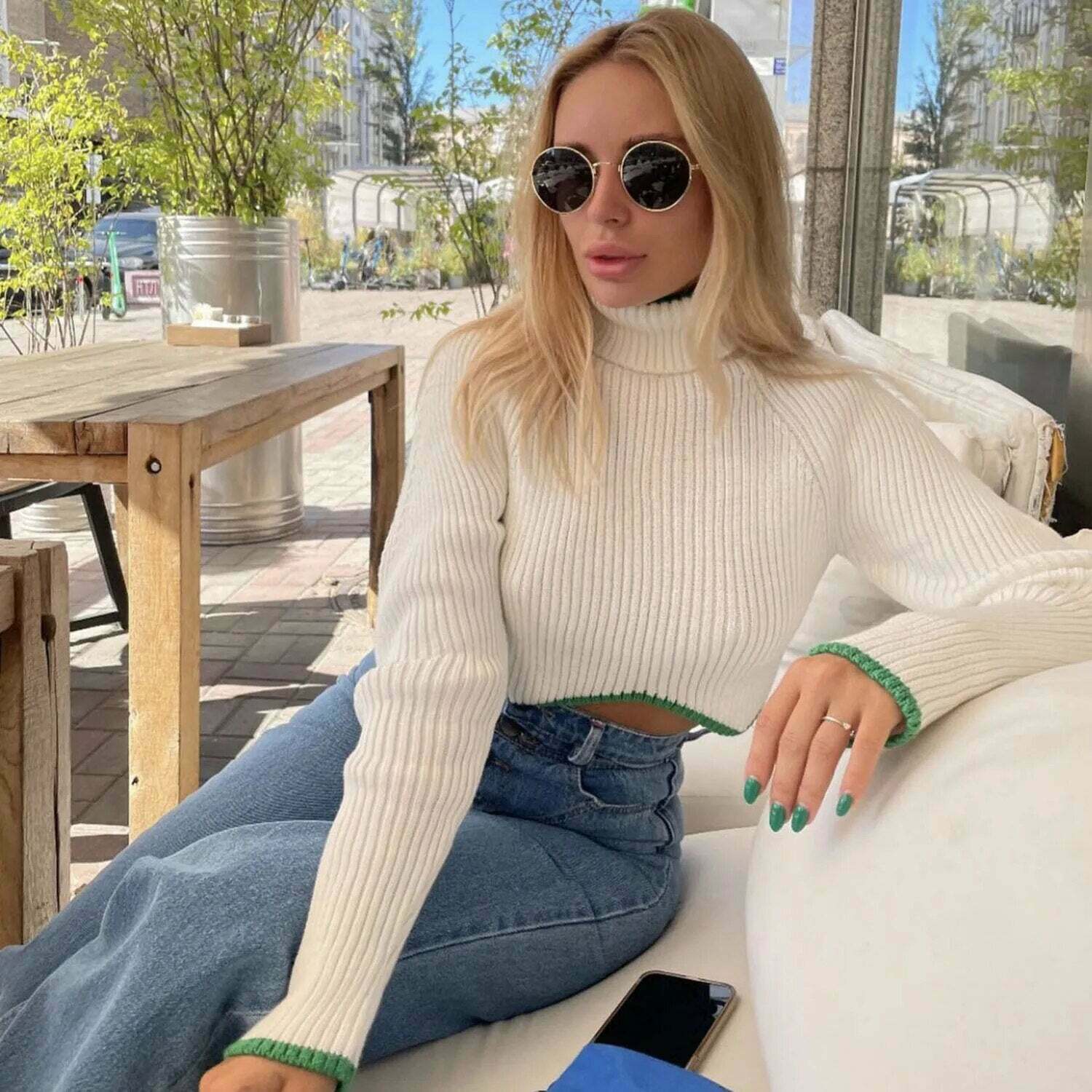 Cozy Knit Turtleneck Sweater for Women - Y2K Fashion with a Touch of Coquette Aesthetic Cozy Knit Turtleneck Sweater for Women - Y2K Fashion with a Touch of Coquette Aesthetic