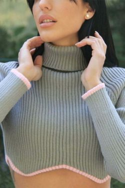 Cozy Knit Turtleneck Sweater for Women - Y2K Fashion with a Touch of Coquette Aesthetic