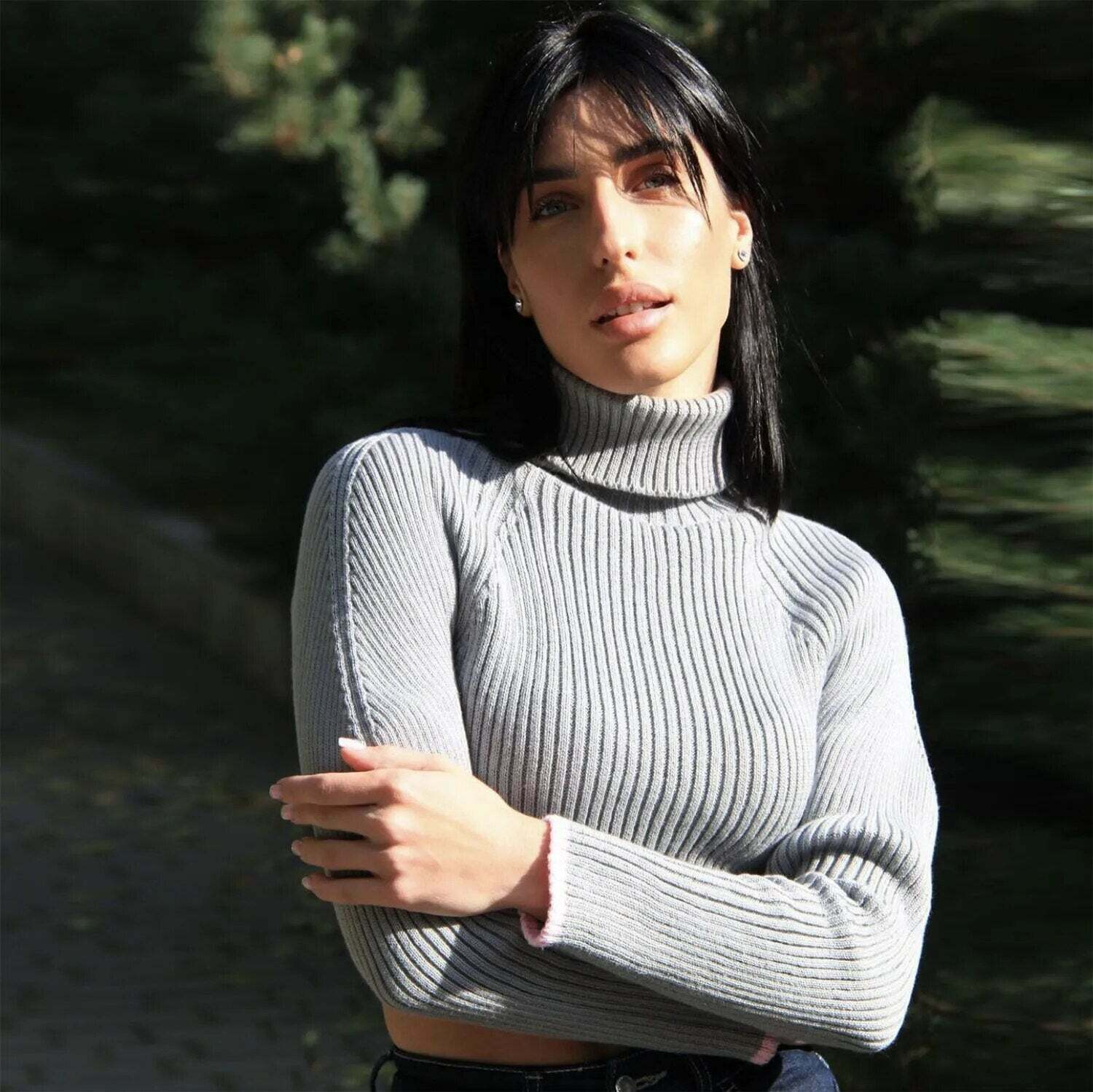 Cozy Knit Turtleneck Sweater for Women - Y2K Fashion with a Touch of Coquette Aesthetic Cozy Knit Turtleneck Sweater for Women - Y2K Fashion with a Touch of Coquette Aesthetic