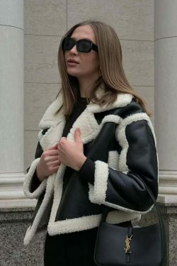 Cozy Lambswool Jacket: Y2K Aesthetic, Grunge Style, Cute Tops, Pastel Goth - Women's Fashion