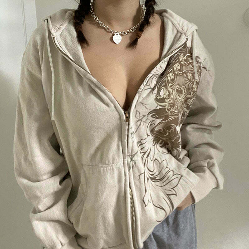 Cozy Loose Hooded Cardigan Sweater Jacket for Women - Y2K Fashion Aesthetic