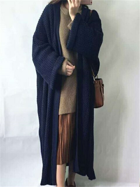 Cozy Loose Knit Cardigan Coat - Y2K Fashion Aesthetic with Grunge & Pastel Goth Vibes Cozy Loose Knit Cardigan Coat - Y2K Fashion Aesthetic with Grunge & Pastel Goth Vibes