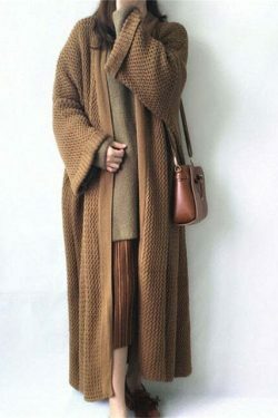 Cozy Loose Knit Cardigan Coat - Y2K Fashion Aesthetic with Grunge & Pastel Goth Vibes