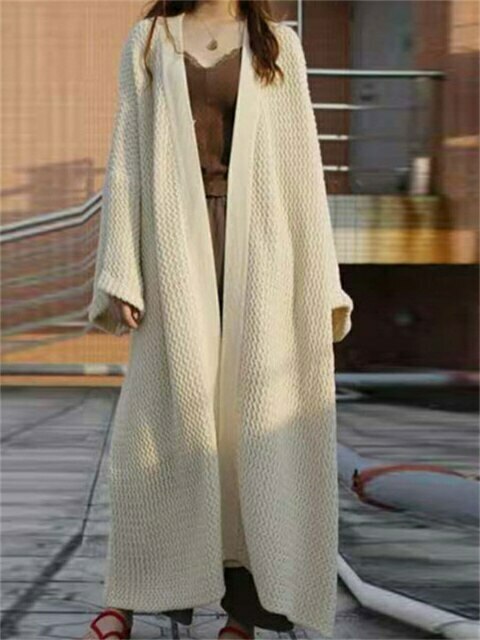 Cozy Loose Knit Cardigan Coat - Y2K Fashion Aesthetic with Grunge & Pastel Goth Vibes Cozy Loose Knit Cardigan Coat - Y2K Fashion Aesthetic with Grunge & Pastel Goth Vibes