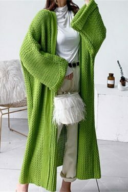 Cozy Loose Knit Cardigan Coat - Y2K Fashion Aesthetic with Grunge & Pastel Goth Vibes