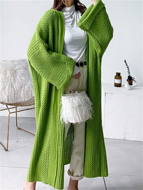 Cozy Loose Knit Cardigan Coat - Y2K Fashion Aesthetic with Grunge & Pastel Goth Vibes Cozy Loose Knit Cardigan Coat - Y2K Fashion Aesthetic with Grunge & Pastel Goth Vibes