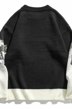 Cozy Mountain Landscape Knitted Sweater for Women - Y2K Aesthetic, Grunge Style, Cottagecore Outfits