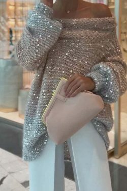 Cozy One-Shoulder Sweater: Y2K Fashion with Coquette & Grunge Aesthetics