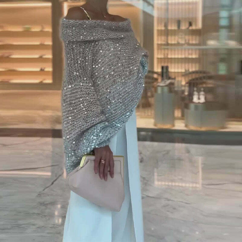 Cozy One-Shoulder Sweater: Y2K Fashion with Coquette & Grunge Aesthetics Cozy One-Shoulder Sweater: Y2K Fashion with Coquette & Grunge Aesthetics