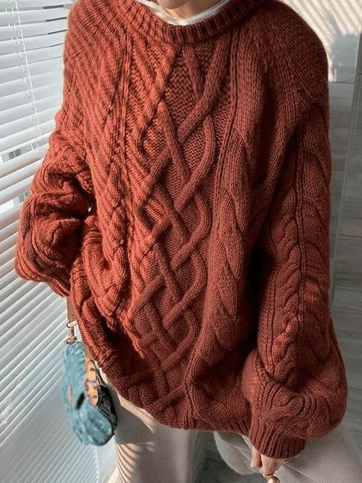 Cozy Oversized Cable Knit Sweater for Y2K Fashion Enthusiasts Cozy Oversized Cable Knit Sweater for Y2K Fashion Enthusiasts