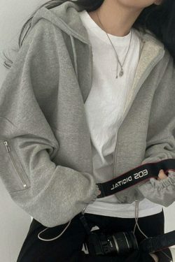 Cozy Oversized Gray Hoodie for Women - Y2K Aesthetic, Grunge Style, Cute Tops, Comfy, Fall Sweaters