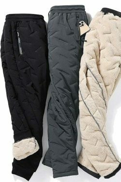 Cozy Plush Fleece Lined Thermal Joggers for Women - Y2K Fashion Aesthetic Warmth