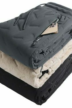 Cozy Plush Fleece Lined Thermal Joggers for Women - Y2K Fashion Aesthetic Warmth