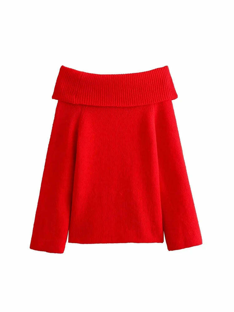 Cozy Ribbed Knit Sweater - Y2K Aesthetic, Grunge Style, Pastel Goth - Cute Tops, Comfy Hoodie