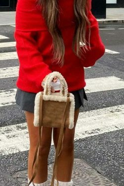 Cozy Ribbed Knit Sweater - Y2K Aesthetic, Grunge Style, Pastel Goth - Cute Tops, Comfy Hoodie