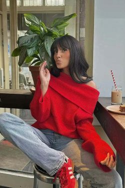 Cozy Ribbed Knit Sweater - Y2K Aesthetic, Grunge Style, Pastel Goth - Cute Tops, Comfy Hoodie