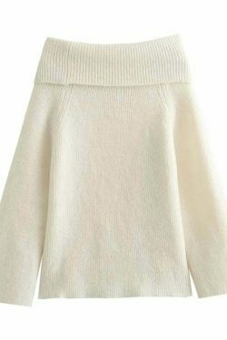 Cozy Ribbed Knit Sweater - Y2K Aesthetic, Grunge Style, Pastel Goth - Cute Tops, Comfy Hoodie