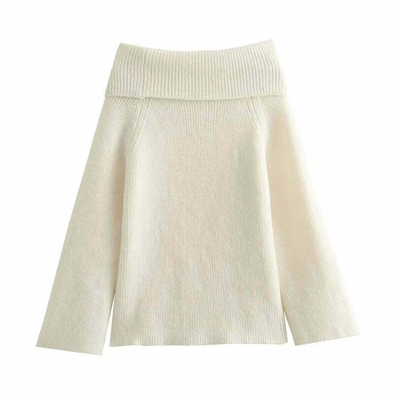 Cozy Ribbed Knit Sweater - Y2K Aesthetic, Grunge Style, Pastel Goth - Cute Tops, Comfy Hoodie