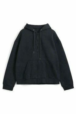 Cozy Solid Color Fleece-Lined Zip-Up Hoodie for Women's Y2K Fashion & Aesthetic Outfits
