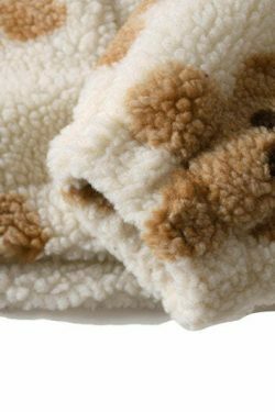 Cozy Teddy Bear Fleece Jacket for Women - Y2K Fashion Aesthetic with a Touch of Grunge Style