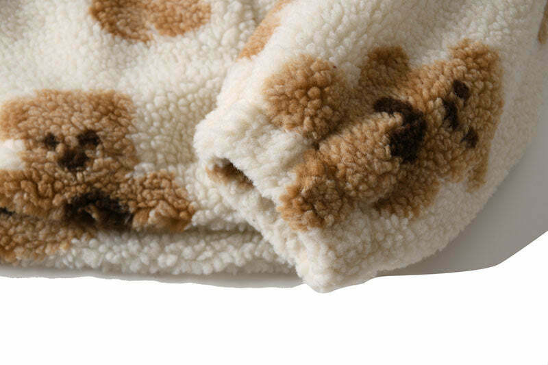 Cozy Teddy Bear Fleece Jacket for Women - Y2K Fashion Aesthetic with a Touch of Grunge Style Cozy Teddy Bear Fleece Jacket for Women - Y2K Fashion Aesthetic with a Touch of Grunge Style